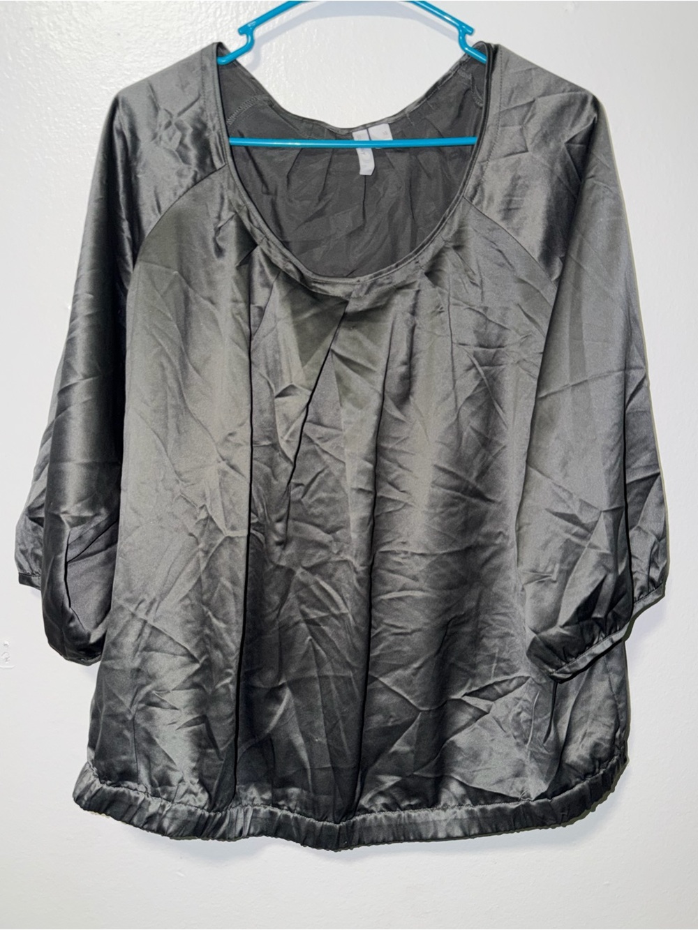 Old Navy Black Satin Scoop-Neck Blouse